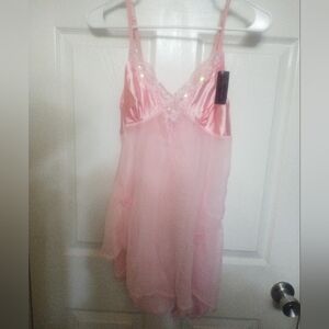 Pink Lace Women's Teddy And Thong